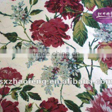 new woven cotton printed velvet fabric for garment, bedding