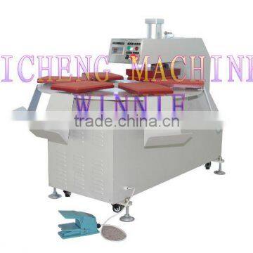 Pneumatic six trays heat transfer machine shoe log heat press 20X30cm