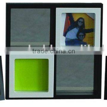 DIY combination wooden photo frame with mirror