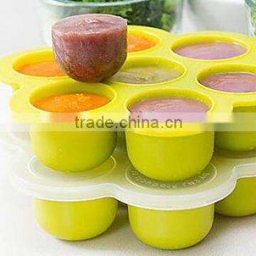 Food Grade Reusable Hot 7 Compartments Large Silicone Container Freezer Boxes Baby Food Storage