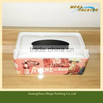 Rectangular tin box/tin can/tin case for tissue paper,paper rectanglar can