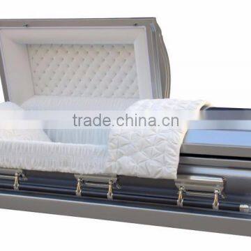 Lincoln silver stainless steel metal casket made in china