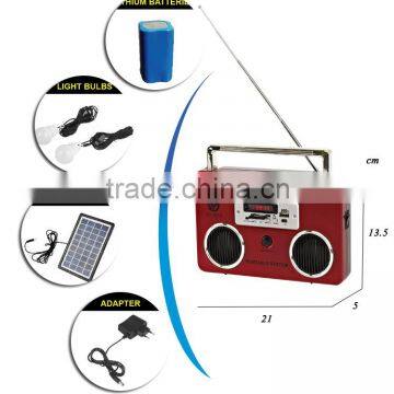 solar energy system with radio MP3 phone charger Lithium battery