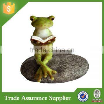 Stone garden ornaments frog resin frogs statue reading a book