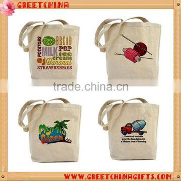 Recyclable foldable cotton canvas tote bag, print logo tote bag cotton for shopping