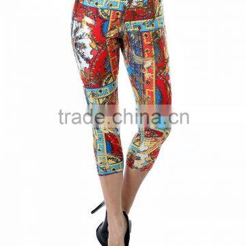 Red orange gold and metallic plus size capri leggings, Sports Wear, Yoga Wears, Active Wear, Gym Wear, Active Wear,