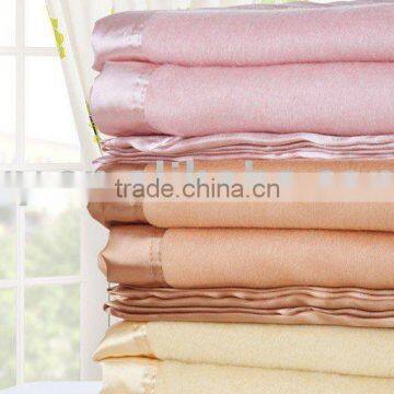 high quality and colorful silk decorative throw blanket