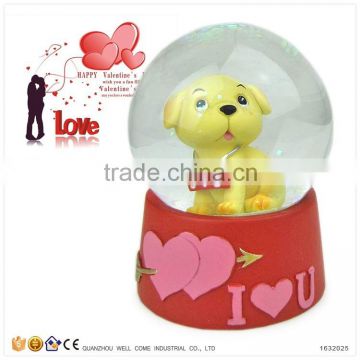 Handmade Resin Dog Figurines Wedding Favors Snow Globe for Sale