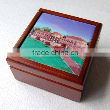 6x6" wooden jewelry box for sublimation ceraimc tile