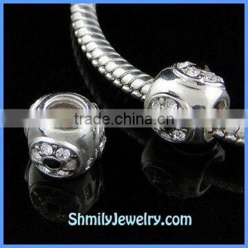 Wholesale 925 Sterling Silver Charms Beads With White CZ & Black Onyx BCZ51