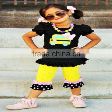 Wholesale Fall Long Sleeve Children Clothes Floral Baby Girl Boutique Outfit photo-2