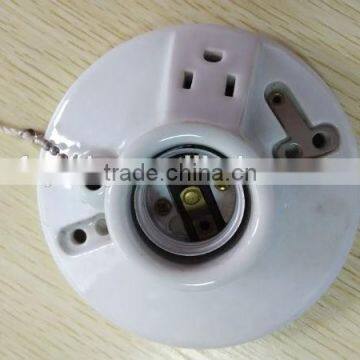 E27 Porcelain/Ceramic Lampholder with Switch