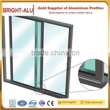 Wood grain aluminium profile sliding window door frame section