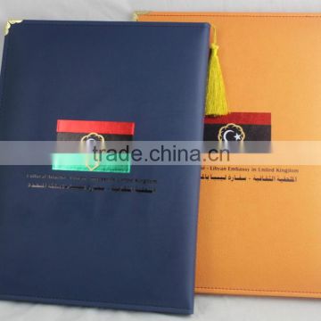 2015 high quality pu leather certificate holder,hot sale leather certificate holder