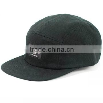 Blank 5 Panel Cap Cheap Plain 5 Panel Cap with Woven Label