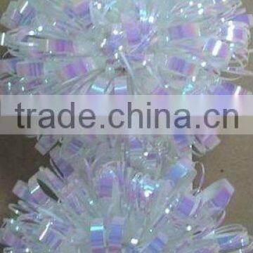 HOT SALE 3.5" White Iridescent / Rainbow Shiny Fancy Self Adhesive Bow