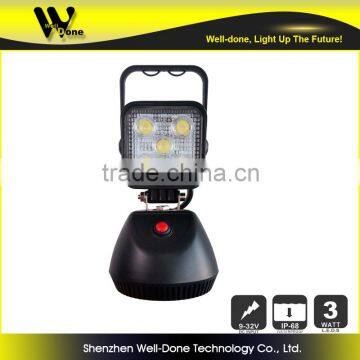 Rechargeable led magnetic work light for vehicle emmergency use