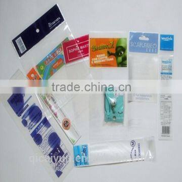 Colorful printed OPP header bag with self-adhesive strip