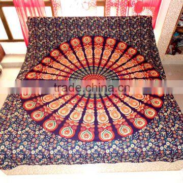 Hippy Throw Mandala peacock Tapestry Indian Wall Hanging Bohemian Queen Bedsheet S