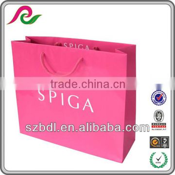 Cheap Customize Fancy Pink Paper Gift Bag