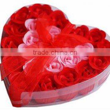 24pcs red with pink rose soap