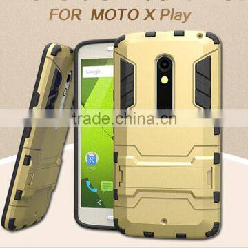 Armor Hybrird Silicon Plastic Kickstand Case For Moto X Play/Moto X Style