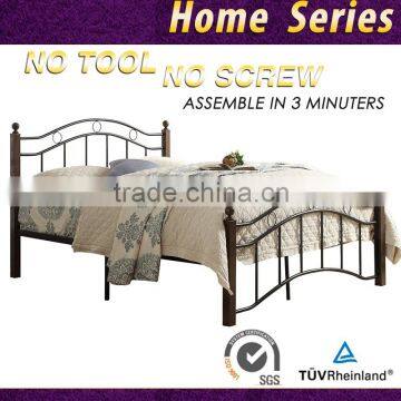 Antique Metal Platform Bed Queen Full Black and Brown