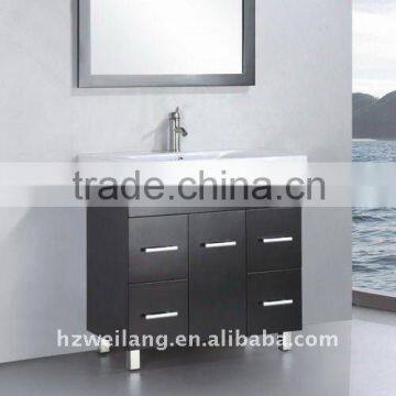 36 inch Dark Brown Modern Solid Wood Bathroom Cabinet Vanity