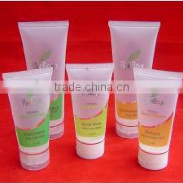 good quality cosmetic PE plastic tube with flip lid cap hot stamping