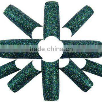 100Pcs Glitter Black Professsional French Nail Tip HN595