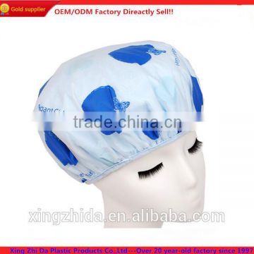 Quality digital printed shower caps with terry cloth lining