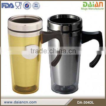 Designed Beautiful Double Wall Insulated Plasticl Coffee Mugs With Handle photo-6