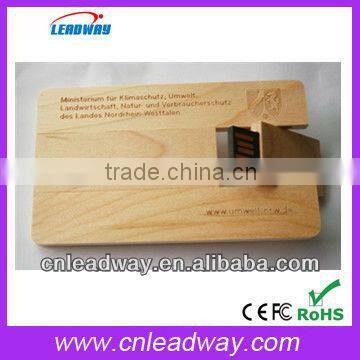 Creditcard Engraving logo wood usb flash drive ,wooden card usb stick , card 4gb upen drive wooden