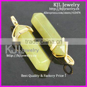 KJL-A0164Natural Lemon Jade stone Quartz Druzy stone Charm Crystal Healing Point Chakra Reiki Jewelry Agate Stone Pendant Bead