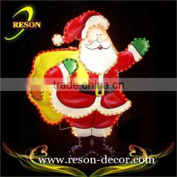 56*78cm promotional PVC led santa Christmas decoration ideas