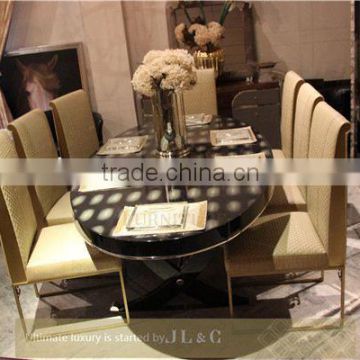 Arm dining chair hard pu leather JC11-02 for luxury dining room furniture- JL&C Furniture