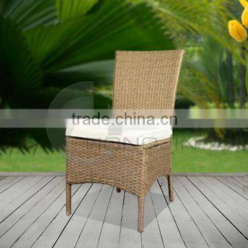 Armless Garden Rattan Dining Chairs with Cushion