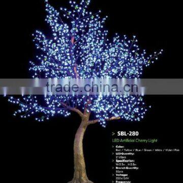 Green light Cherry Blossom Tree, Pre Lit With White LED