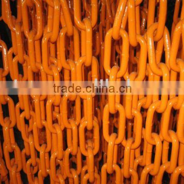 yellow painted lifting chain