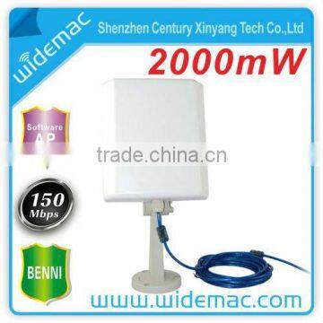 2000mW high power wifi antenna adapter with 36dBi panel antenna