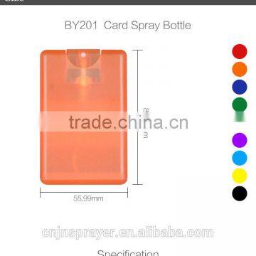 20ml refilled credit card shape spray bottle /20ml screen printing machine for plastic bottles/plastic perfume bottle