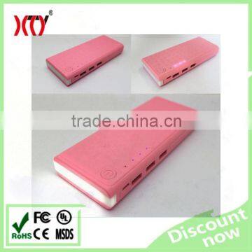 universal power bank with fcc ce rohs, Hot sell high capacity Power bank 15000mah with lamp