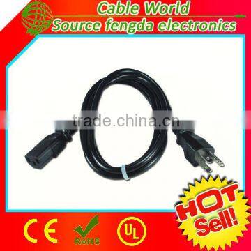 125V 10A 18AWG USA power cord NEMA 5-15P to IEC C13