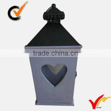 Luckywind vintage wood heart candle lantern