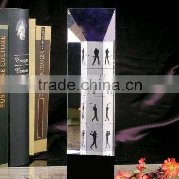 2012 crystal golf trophy/crystal cup for souvenir and corporation display(R-0513)