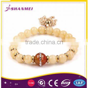 Quick Delivery Honey Onyx Agate Cheap Custom Charm Bracelets