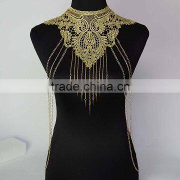 jewelry gold lace Tassel Necklace Chain multilayer body