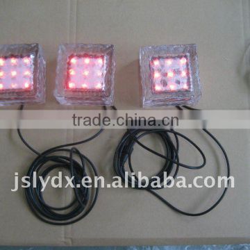 LED solar ice glass brick light RGB with remote-controller(10*10*5cm 3 pieces per set))