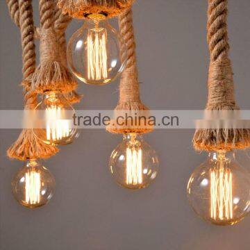 brown rope hanging pendant light stairs edison pendant light for home decor/Gallary/coffee bar/shopping mall