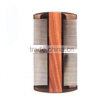 New Design Wooden Horn Beard Double Hair Lice Comb photo-3